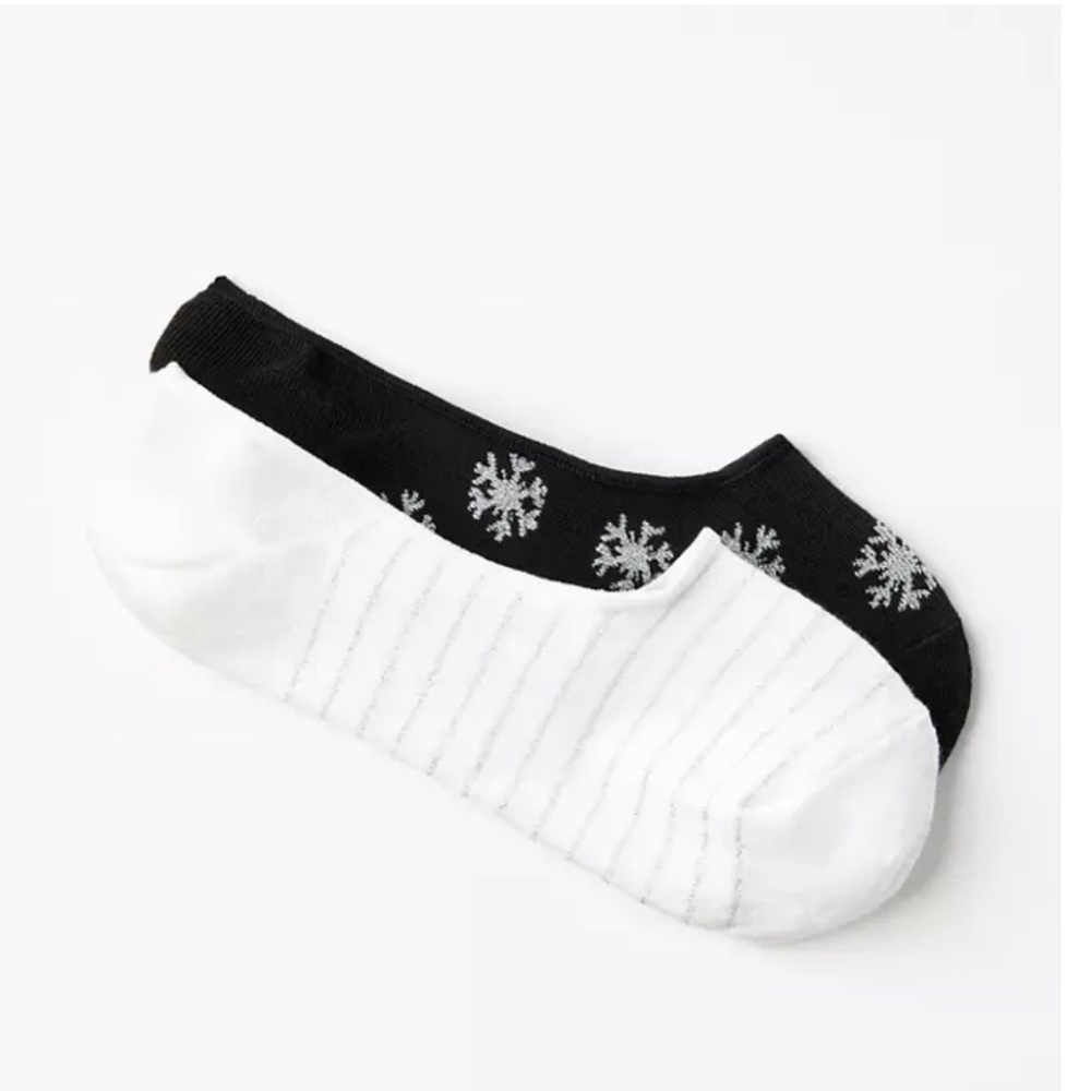 Loft shimmer snowflake and stripe sock set